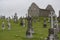 The monastery of Clonmacnoise ruin in Ireland