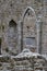 The monastery of Clonmacnoise ruin in Ireland