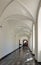 Monastery corridor, white with arches