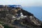 Monastery in mountains at the sea.