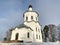 Monastery of Nilo-Stolobenskaya Nilov deserts in the Tver region. Church of the exaltation of the cross in winter