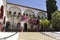 Monastery Panagyia Kaliviani courtyard building from Mires in Crete island of Greece