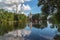 Monastery pond with a reflection of the Nikolo-Ugreshsky Monastery of the Russian Orthodox Church