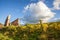 Monastery ruin Suben and Moselle vineyards Germany