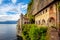 Monastery of Santa Caterina del Sasso on Lago Maggiore Lake, Italy
