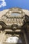 Monastery Stone facade of the Montserrat monastery cathedral in