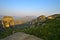 Monastery of Varlaam, Holy Monastery of Saint Nicholas, Monastery of Rousanou and Megalo Meteoro at sunrise