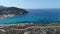 Monastiri beach on the island of Paros in the Cyclades in Greece seen from th