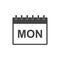 Monday calendar page pictogram icon.