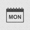 Monday calendar page pictogram icon. Simple flat pictogram for b