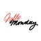 Monday handwriting vector ink. Black on white. Brush-pen style lettering.