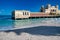 Mondello, Palermo. View of Charleston, the Mondello beach establishment on the sea in Palermo, Sicily, Italy