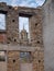MONDONEDO, SPAIN - AUGUST 08, 2021:View of the cathedral in the town of Mondonedo thru the ruins,Lugo,Galicia,Spain