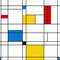 Mondrian style abstract geometric seamless pattern. Bauhaus colorful vector illustration