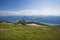 The Mondsee in Austria seen from high mountain Schafberg