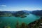 Mondsee lake in Austria Europe in summer nice weather
