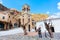 Monemvasia houses and church in Peloponnese, Greece