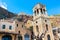 Monemvasia houses and church in Peloponnese, Greece