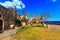 Monemvasia houses and church in Peloponnese, Greece