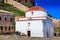 Monemvasia houses and church in Peloponnese, Greece