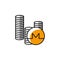monero, cryptocurrency, coin, payment method icon. Element of color finance. Premium quality graphic design icon. Signs and