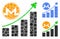 Monero Growth Graph Mosaic Icon of Circle Dots