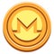 Monero Icon On Golden Coin Isolated