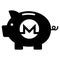 Monero Icon On Piggy Bank Isolated