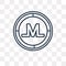 Monero vector icon isolated on transparent background, linear Mo
