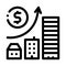 Monetary construction gradual residential buildings icon vector outline illustration