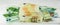 monetary currency on wooden background, Euro banknotes