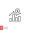 Monetary line icon. Up and down financial business bar analytics