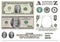 Money! 1 and 100 dollar bills template