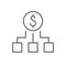 Money allocation line outline icon