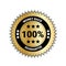 Money Back With 100 Percent Guarantee Seal Golden Medal Isolated