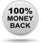 Money back button web icon grey