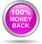 Money back button web icon pink