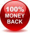 Money back button web icon red