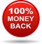 Money back button web icon red