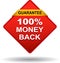 Money back button web icon red