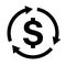 Money back refund investment icon vector, repeat arrow flat design for graphic design, logo, web site, social media, mobile app,