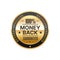 Money back service golden badge and label