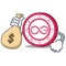 With money bag Aeternity coin character cartoon