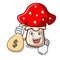 With money bag amanita mushroom character cartoon