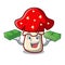 With money bag amanita mushroom mascot cartoon