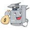 With money bag copier machine in the cartoon shape