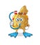 money bag divers mascot. cartoon vector