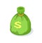 Money Bag with Dollar Sign Isolated Crowdfunding