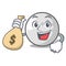 With money bag golf ball character cartoon