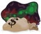 Money Bag having a Nightmare due COVID-19 and Economic Crisis, Vector Illustration